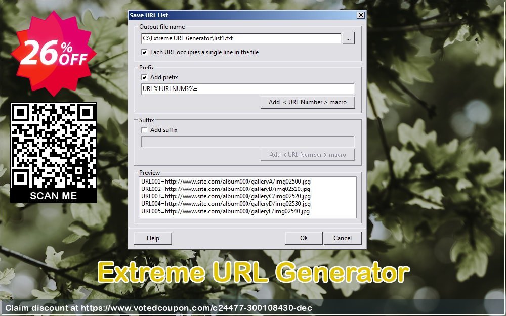 Extreme URL Generator Coupon, discount 20% OFF Extreme URL Generator, verified. Promotion: Imposing discount code of Extreme URL Generator, tested & approved