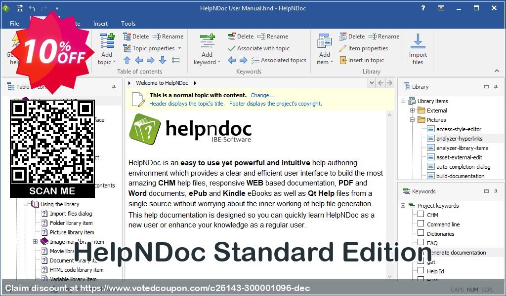 HelpNDoc Standard Edition Coupon, discount Coupon code HelpNDoc Standard Edition (Named License). Promotion: HelpNDoc Standard Edition (Named License) Exclusive offer 