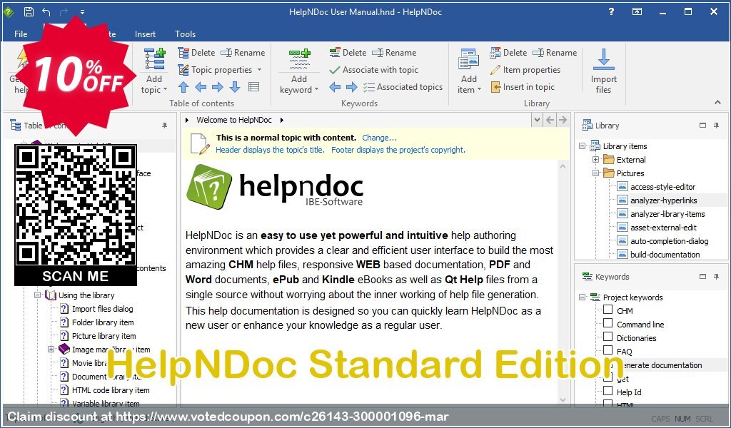 HelpNDoc Standard Edition Coupon, discount Coupon code HelpNDoc Standard Edition (Named License). Promotion: HelpNDoc Standard Edition (Named License) Exclusive offer 