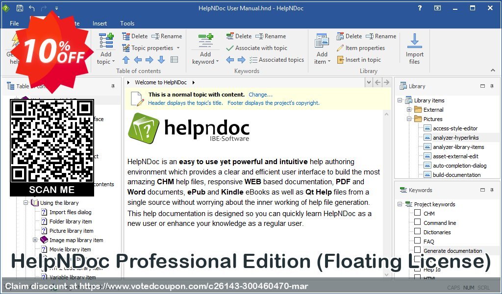 HelpNDoc Professional Edition, Floating Plan  Coupon, discount Coupon code HelpNDoc Professional Edition (Floating License). Promotion: HelpNDoc Professional Edition (Floating License) Exclusive offer 