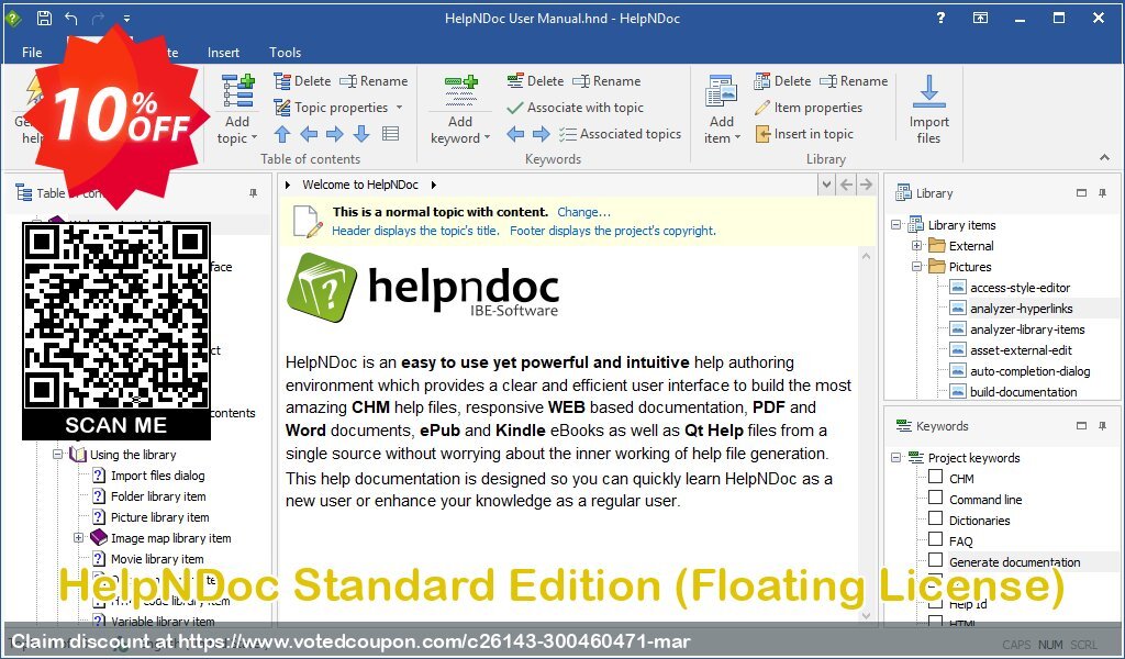 HelpNDoc Standard Edition, Floating Plan  Coupon Code Apr 2024, 10% OFF - VotedCoupon