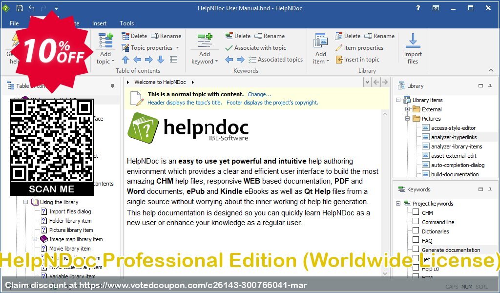 HelpNDoc Professional Edition, Worldwide Plan  Coupon, discount Coupon code HelpNDoc Professional Edition (Worldwide License). Promotion: HelpNDoc Professional Edition (Worldwide License) Exclusive offer 