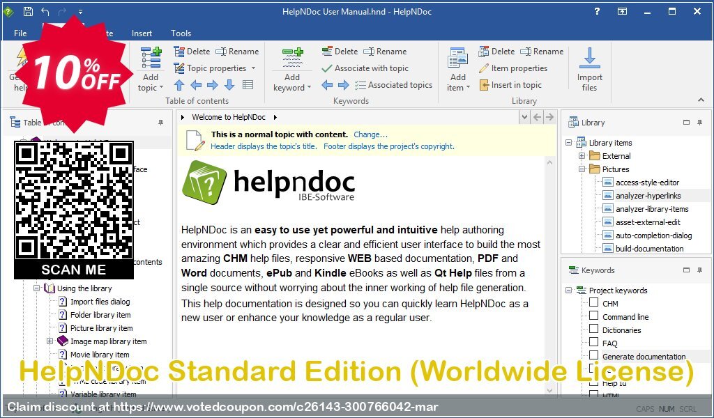 HelpNDoc Standard Edition, Worldwide Plan  Coupon Code Apr 2024, 10% OFF - VotedCoupon