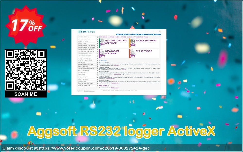 Aggsoft RS232 logger ActiveX Coupon, discount Promotion code RS232 logger ActiveX. Promotion: Offer RS232 logger ActiveX special discount 