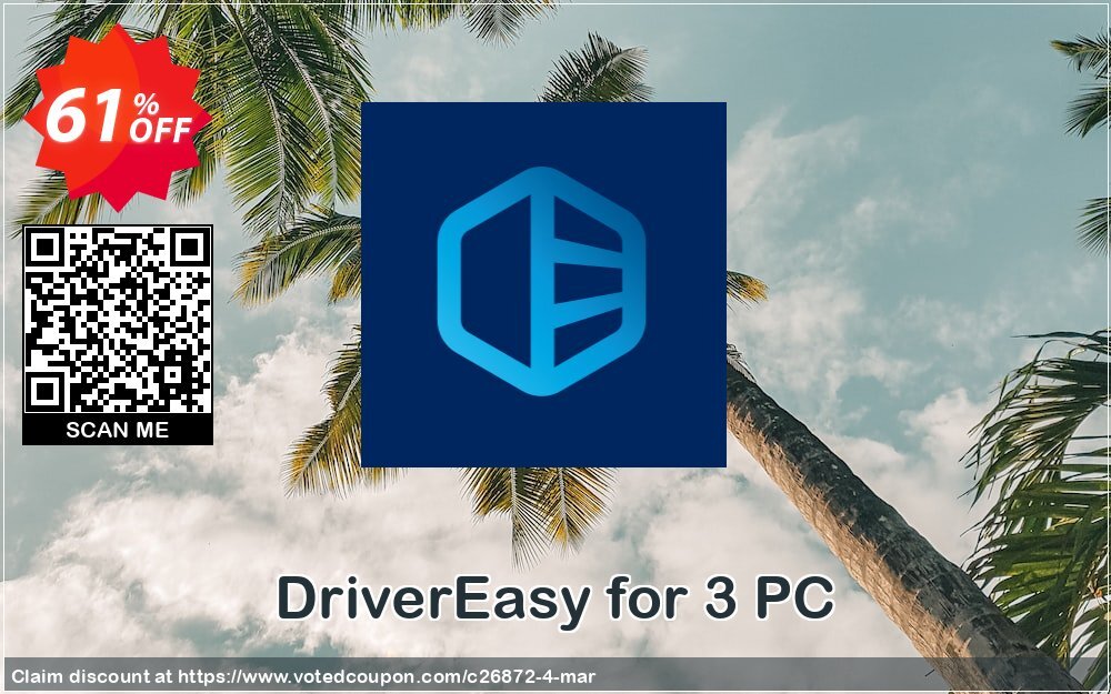 DriverEasy for 3 PC Coupon, discount 61% OFF DriverEasy for 3 PC, verified. Promotion: Formidable promo code of DriverEasy for 3 PC, tested & approved