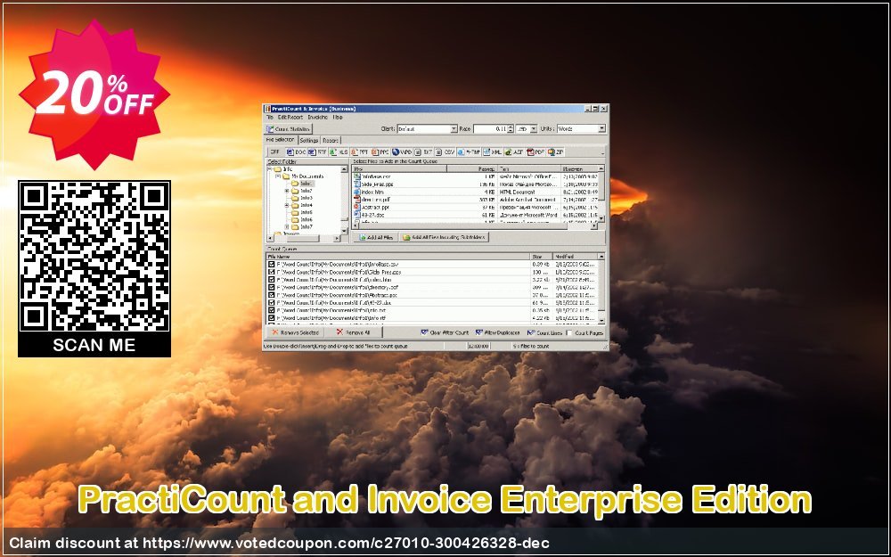 PractiCount and Invoice Enterprise Edition Coupon, discount Coupon code PractiCount and Invoice (Enterprise Edition) - 20% OFF. Promotion: PractiCount and Invoice (Enterprise Edition) - 20% OFF offer from Practiline