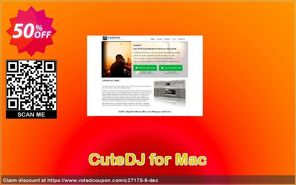 CuteDJ for MAC Coupon, discount CuteDJ - $50 OFF. Promotion: 