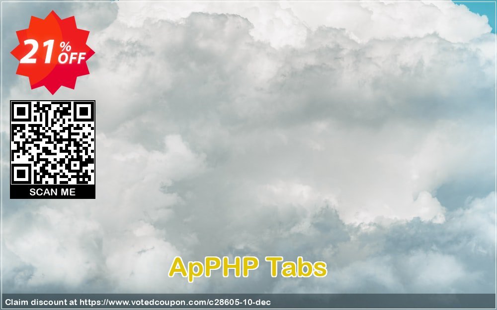 ApPHP Tabs Coupon, discount ApPHP coupon discount 28605. Promotion: 