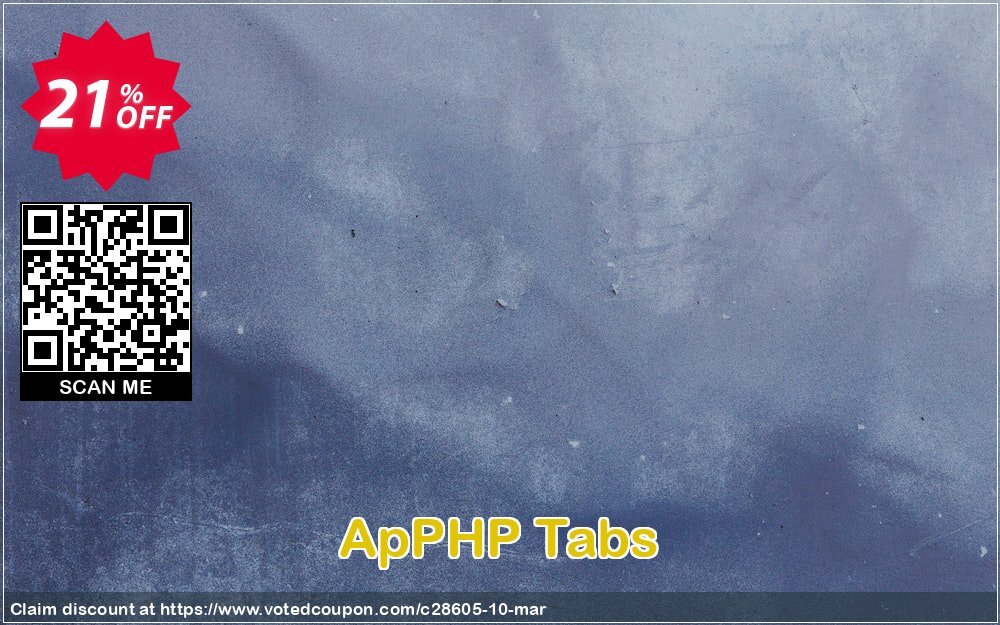 ApPHP Tabs Coupon, discount ApPHP coupon discount 28605. Promotion: 