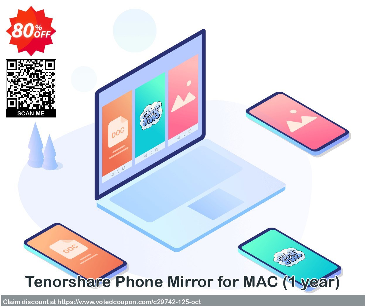 Tenorshare Phone Mirror for MAC, Yearly 