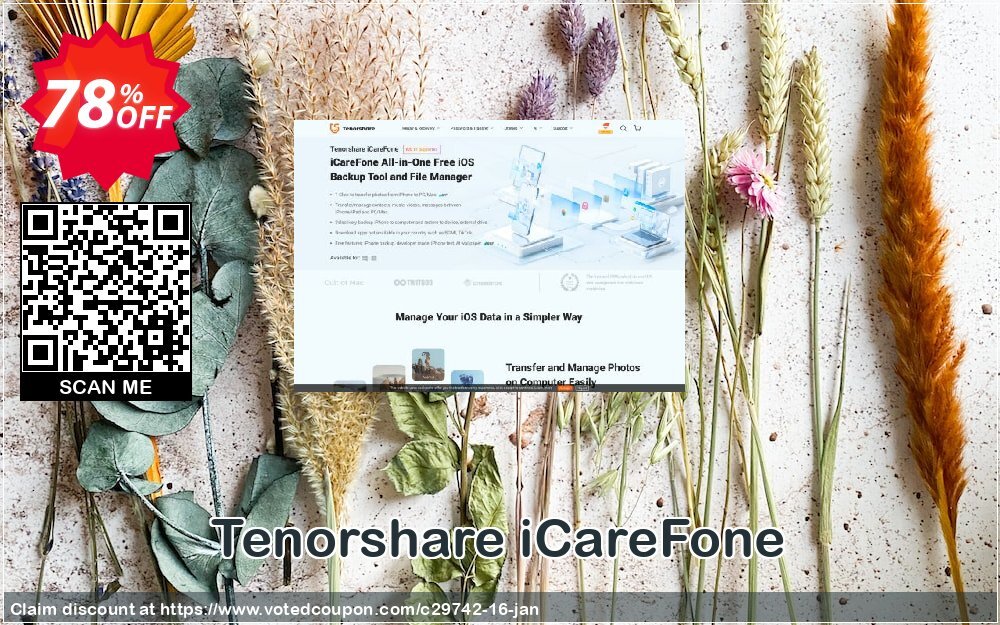 Tenorshare iCareFone Coupon, discount 78% OFF Tenorshare iCareFone, verified. Promotion: Stunning promo code of Tenorshare iCareFone, tested & approved