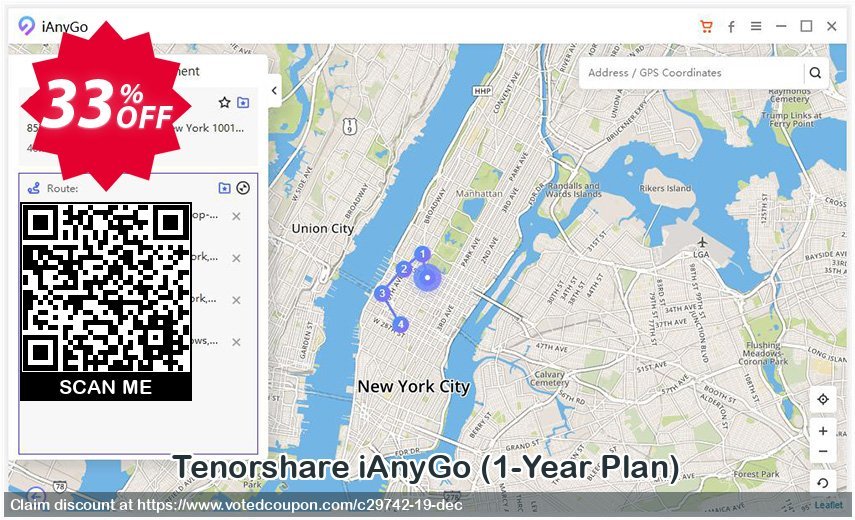 Tenorshare iAnyGo, 1-Year Plan  Coupon, discount 32% OFF Tenorshare iAnyGo (1-Year Plan), verified. Promotion: Stunning promo code of Tenorshare iAnyGo (1-Year Plan), tested & approved