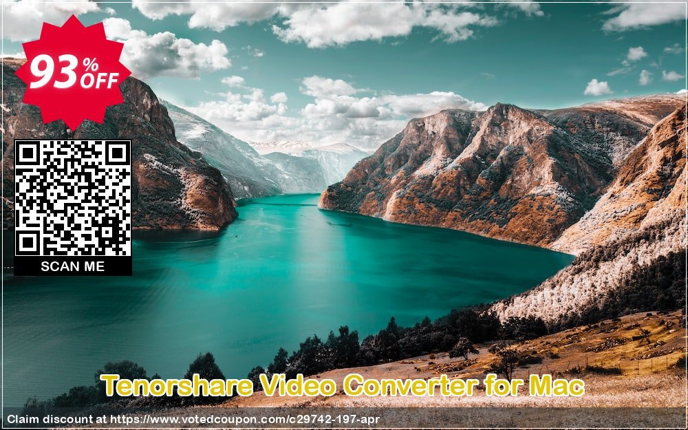 Tenorshare Video Converter for MAC Coupon, discount BitDujour users - 67% off Tenorshare Video Converter Mac. Promotion:
