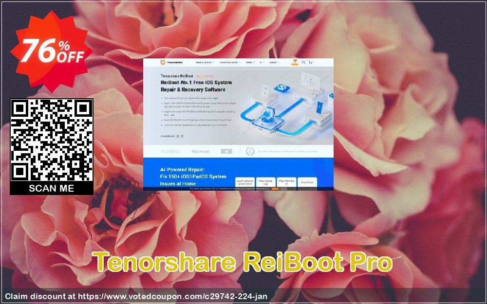 Get 76% OFF Tenorshare ReiBoot Pro Coupon