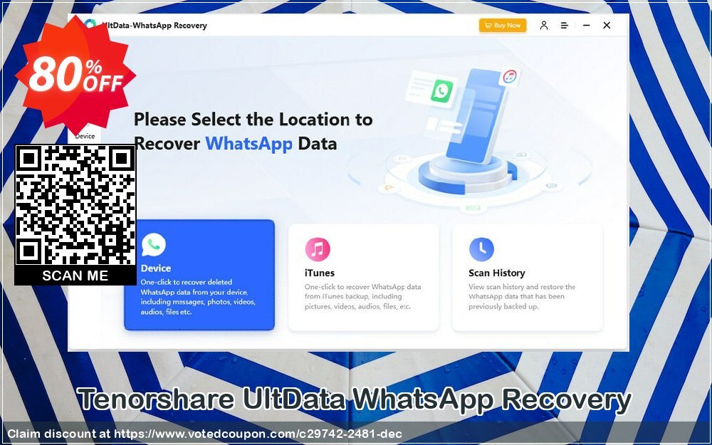 Tenorshare UltData WhatsApp Recovery Coupon, discount 80% OFF Tenorshare UltData WhatsApp Recovery, verified. Promotion: Stunning promo code of Tenorshare UltData WhatsApp Recovery, tested & approved