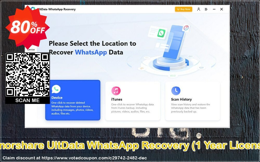 Tenorshare UltData WhatsApp Recovery, Yearly Plan  Coupon Code Jun 2023, 80% OFF - VotedCoupon