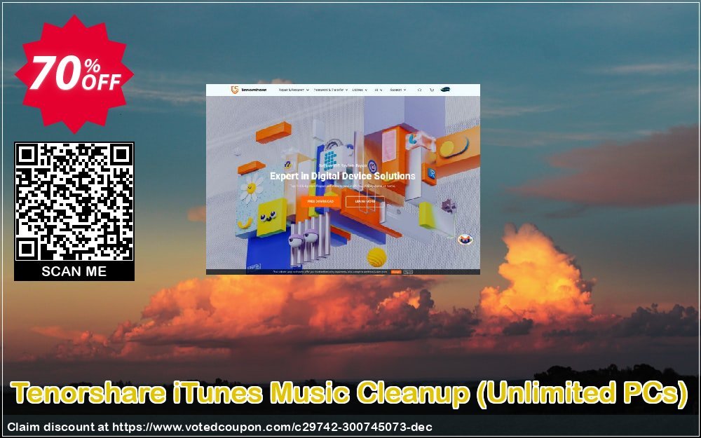 Tenorshare iTunes Music Cleanup, Unlimited PCs  Coupon, discount discount. Promotion: coupon code