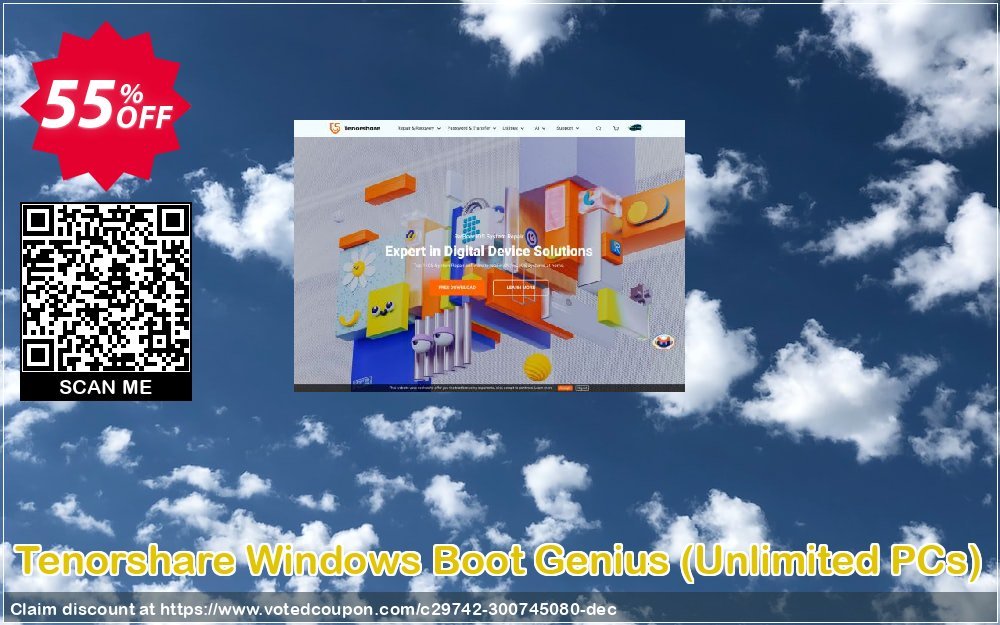 Tenorshare WINDOWS Boot Genius, Unlimited PCs  Coupon Code Mar 2024, 55% OFF - VotedCoupon