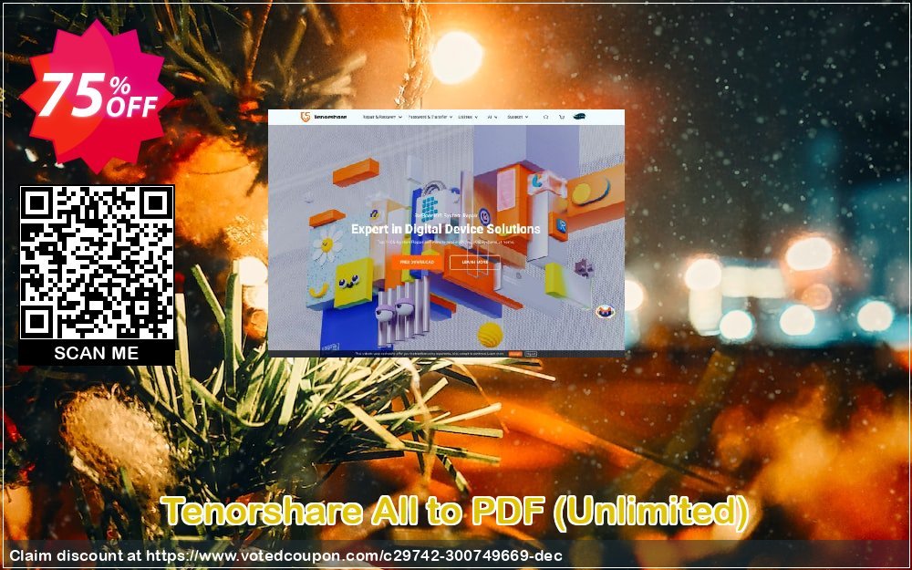 Tenorshare All to PDF, Unlimited  Coupon, discount discount. Promotion: coupon code