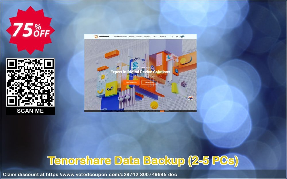 Tenorshare Data Backup, 2-5 PCs  Coupon Code Jun 2024, 75% OFF - VotedCoupon