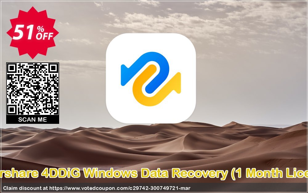 Tenorshare 4DDiG WINDOWS Data Recovery, Monthly Plan  voted-on promotion codes