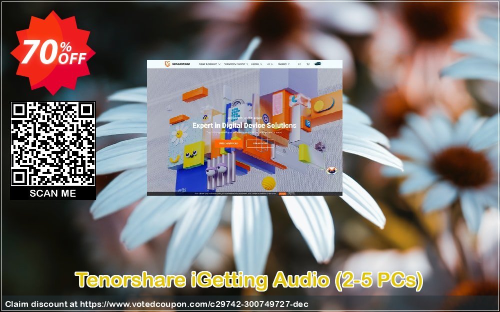 Tenorshare iGetting Audio, 2-5 PCs  Coupon, discount 30-Day Money-Back Guarantee
. Promotion: Offer discount