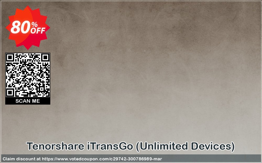 Tenorshare iTransGo, Unlimited Devices  Coupon, discount discount. Promotion: coupon code