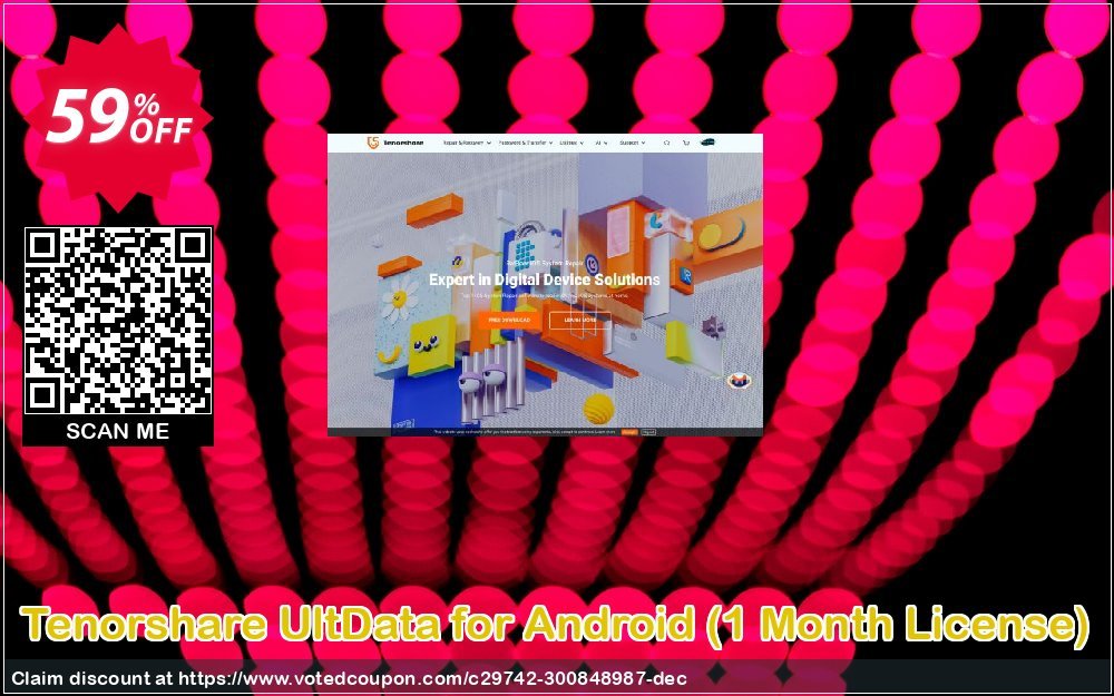 Tenorshare UltData for Android, Monthly Plan  Coupon Code Dec 2023, 59% OFF - VotedCoupon