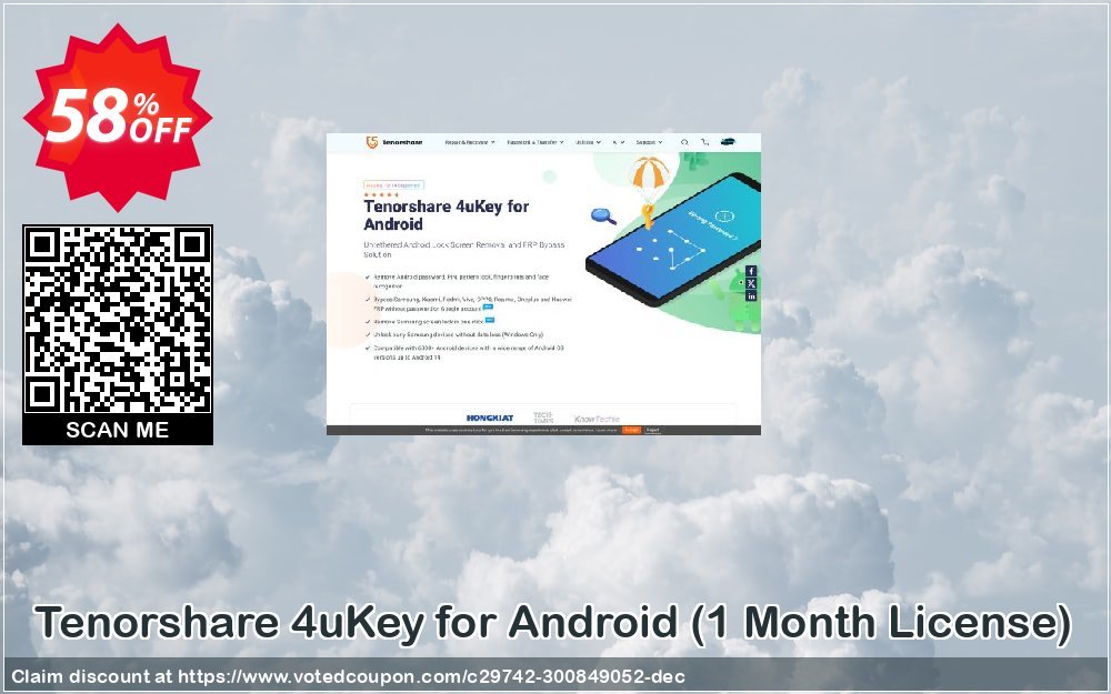 Tenorshare 4uKey for Android, Monthly Plan  Coupon Code Oct 2023, 58% OFF - VotedCoupon