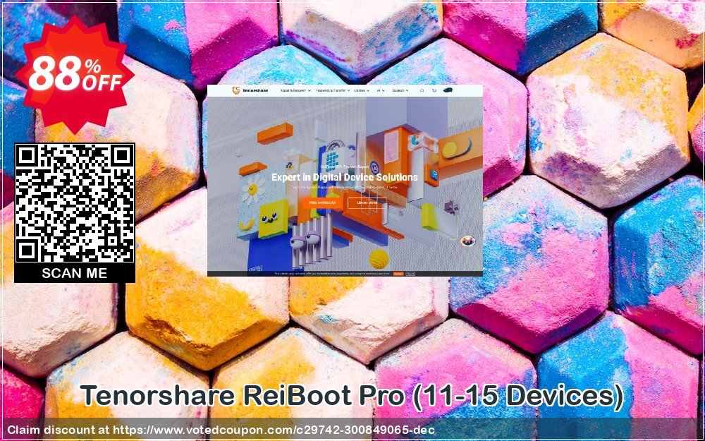 Get 88% OFF Tenorshare ReiBoot Pro, 11-15 Devices Coupon