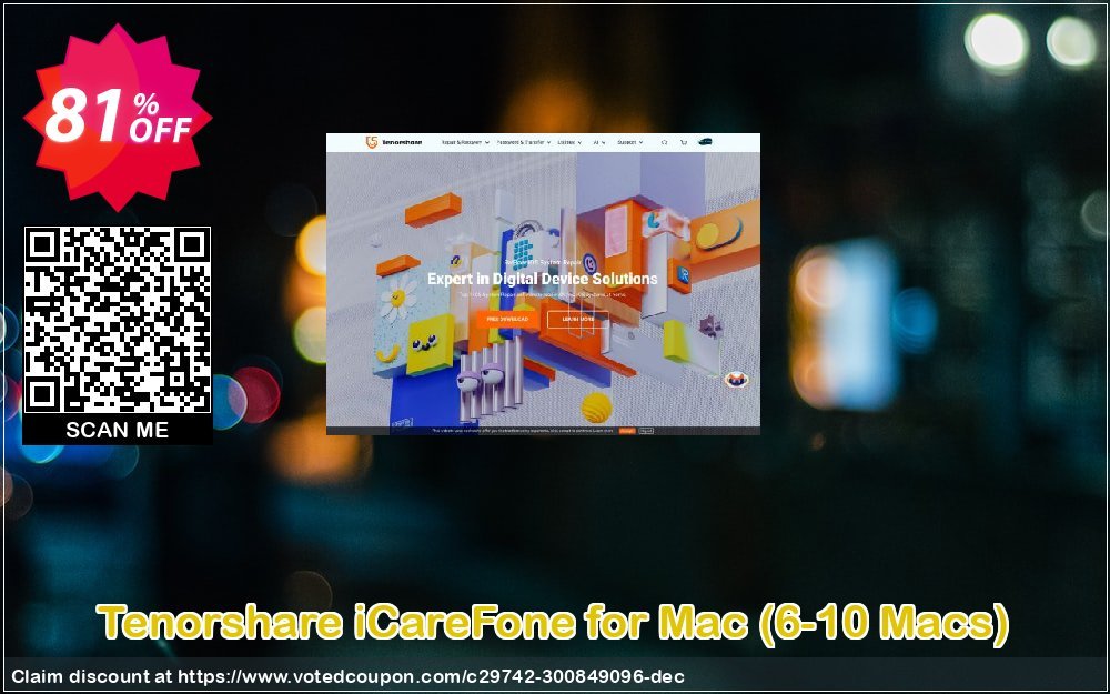Tenorshare iCareFone for MAC, 6-10 MACs  Coupon, discount Promotion code. Promotion: Offer discount