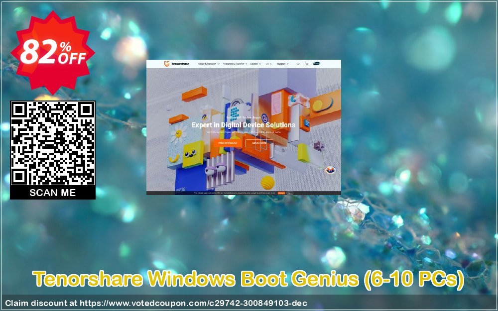 Tenorshare WINDOWS Boot Genius, 6-10 PCs  Coupon Code May 2024, 82% OFF - VotedCoupon