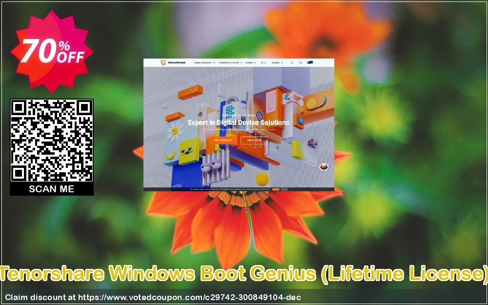 Tenorshare WINDOWS Boot Genius, Lifetime Plan  voted-on promotion codes