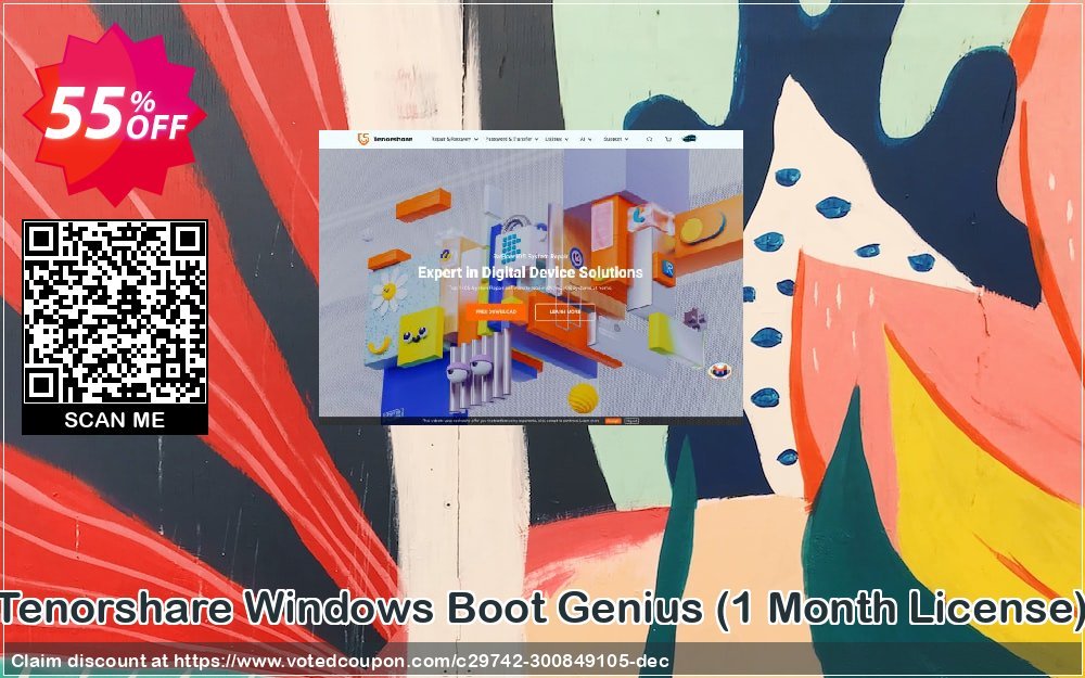 Tenorshare WINDOWS Boot Genius, Monthly Plan  Coupon Code May 2024, 55% OFF - VotedCoupon