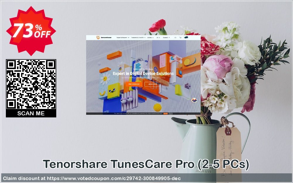 Tenorshare TunesCare Pro, 2-5 PCs  Coupon Code Mar 2024, 73% OFF - VotedCoupon