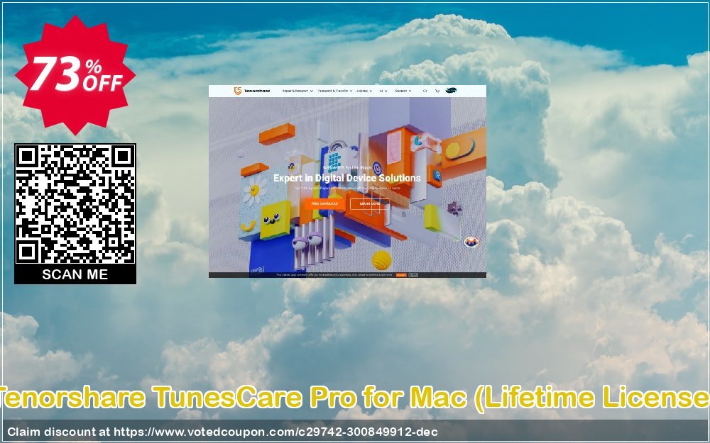 Tenorshare TunesCare Pro for MAC, Lifetime Plan  Coupon, discount discount. Promotion: coupon code