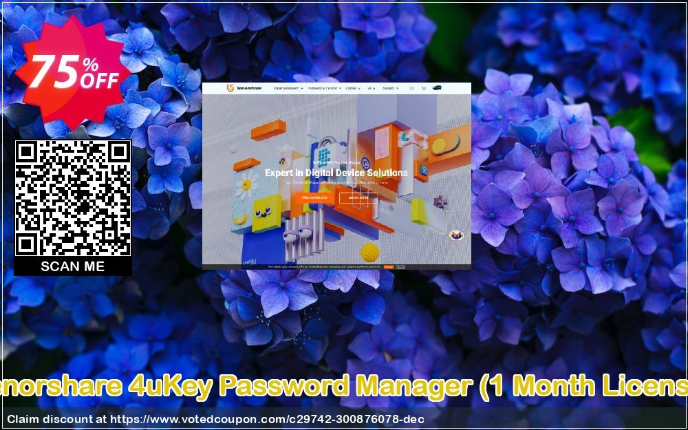 Tenorshare 4uKey Password Manager, Monthly Plan 