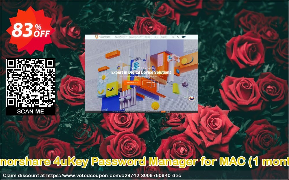 Tenorshare 4uKey Password Manager for MAC, Monthly  Coupon, discount 83% OFF Tenorshare 4uKey Password Manager for MAC (1 month), verified. Promotion: Stunning promo code of Tenorshare 4uKey Password Manager for MAC (1 month), tested & approved