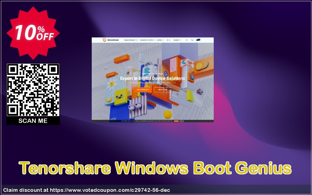 Tenorshare WINDOWS Boot Genius Coupon, discount 10% Tenorshare 29742. Promotion: 