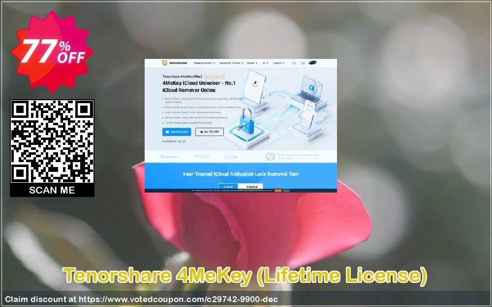 Tenorshare 4MeKey, Lifetime Plan  Coupon, discount 77% OFF Tenorshare 4MeKey (Lifetime License), verified. Promotion: Stunning promo code of Tenorshare 4MeKey (Lifetime License), tested & approved