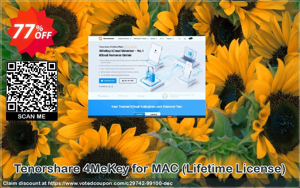 Tenorshare 4MeKey for MAC, Lifetime Plan  Coupon, discount 77% OFF Tenorshare 4MeKey for MAC (Lifetime License), verified. Promotion: Stunning promo code of Tenorshare 4MeKey for MAC (Lifetime License), tested & approved
