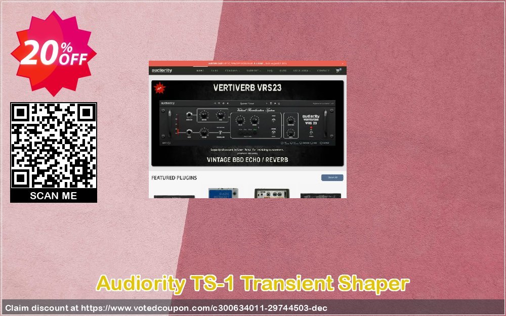 Audiority TS-1 Transient Shaper Coupon Code May 2024, 20% OFF - VotedCoupon