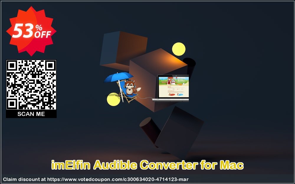 imElfin Audible Converter for MAC Coupon, discount Audible Converter for Mac Special sales code 2024. Promotion: Special sales code of Audible Converter for Mac 2024