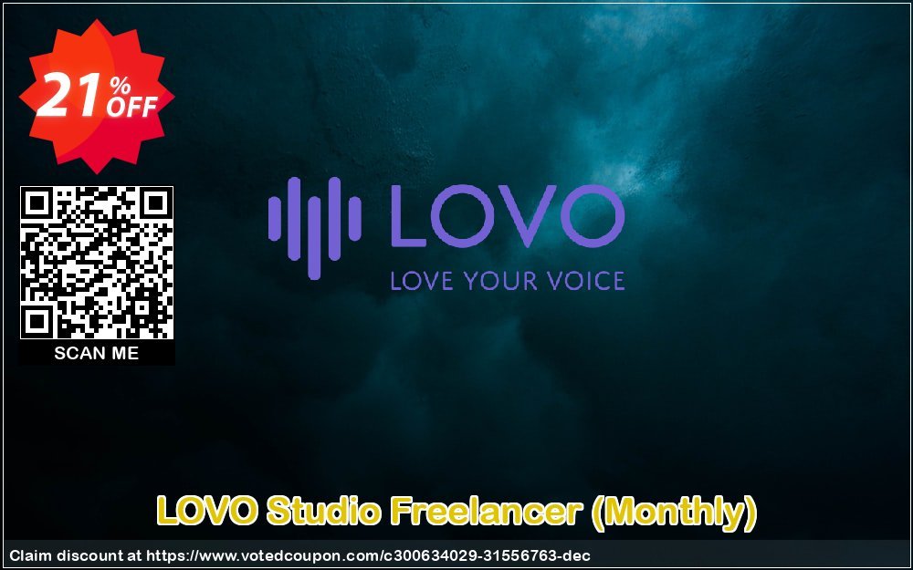 LOVO Studio Freelancer, Monthly  Coupon Code Apr 2024, 21% OFF - VotedCoupon