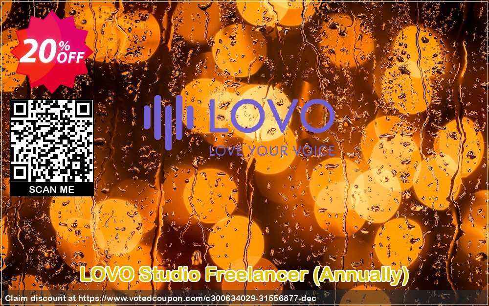 LOVO Studio Freelancer, Annually  Coupon, discount SPECIAL 50% OFF. Promotion: Special offer code of LOVO Personal [Monthly] 2023