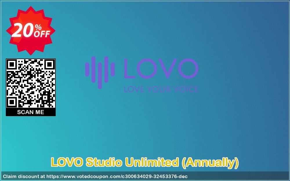 LOVO Studio Unlimited, Annually  Coupon Code Apr 2024, 20% OFF - VotedCoupon