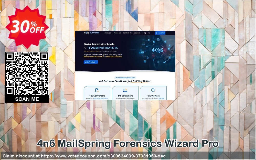 4n6 MailSpring Forensics Wizard Pro Coupon, discount Halloween Offer. Promotion: Impressive sales code of 4n6 MailSpring Forensics Wizard - Pro License 2021