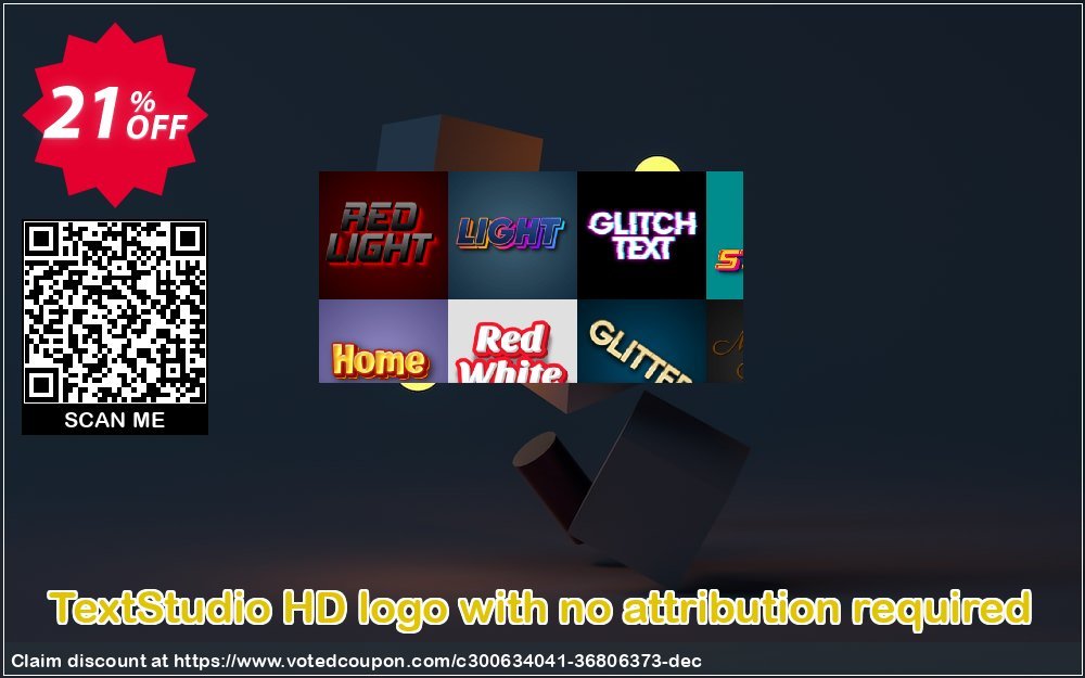 TextStudio HD logo with no attribution required Coupon, discount 20% OFF TextStudio HD logo with no attribution required, verified. Promotion: Stirring promotions code of TextStudio HD logo with no attribution required, tested & approved