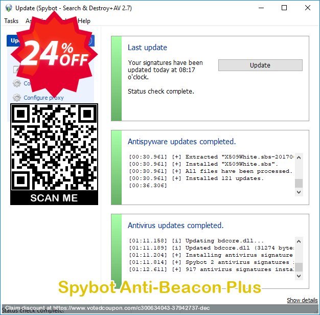 Spybot Anti-Beacon Plus Coupon, discount Spybot Anti-Beacon Plus Awful deals code 2023. Promotion: Awful deals code of Spybot Anti-Beacon Plus 2023