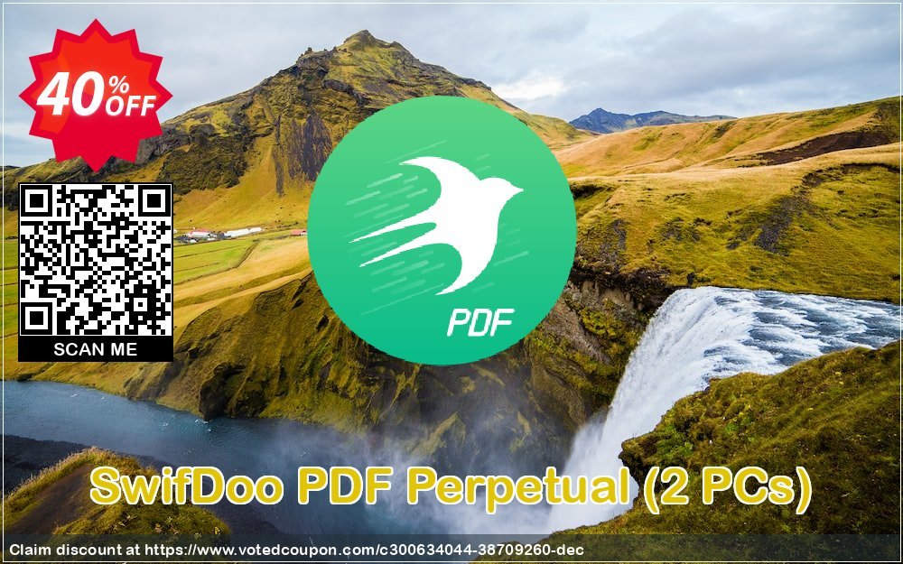 SwifDoo PDF Perpetual, 2 PCs  Coupon, discount 40% OFF SwifDoo PDF Perpetual ( 2 PCs), verified. Promotion: Fearsome offer code of SwifDoo PDF Perpetual ( 2 PCs), tested & approved